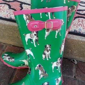 Girls Mini Boden Dog Print Rain Boots